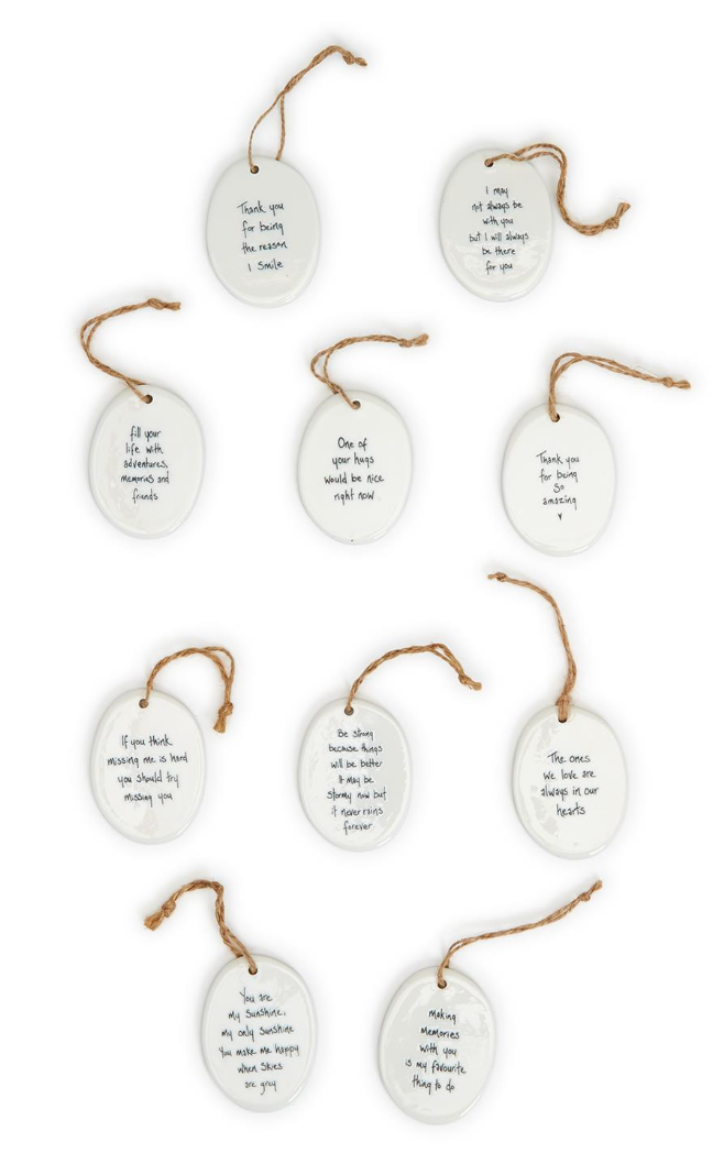Sweet Sentiments Oval Ornament - dolly mama boutique