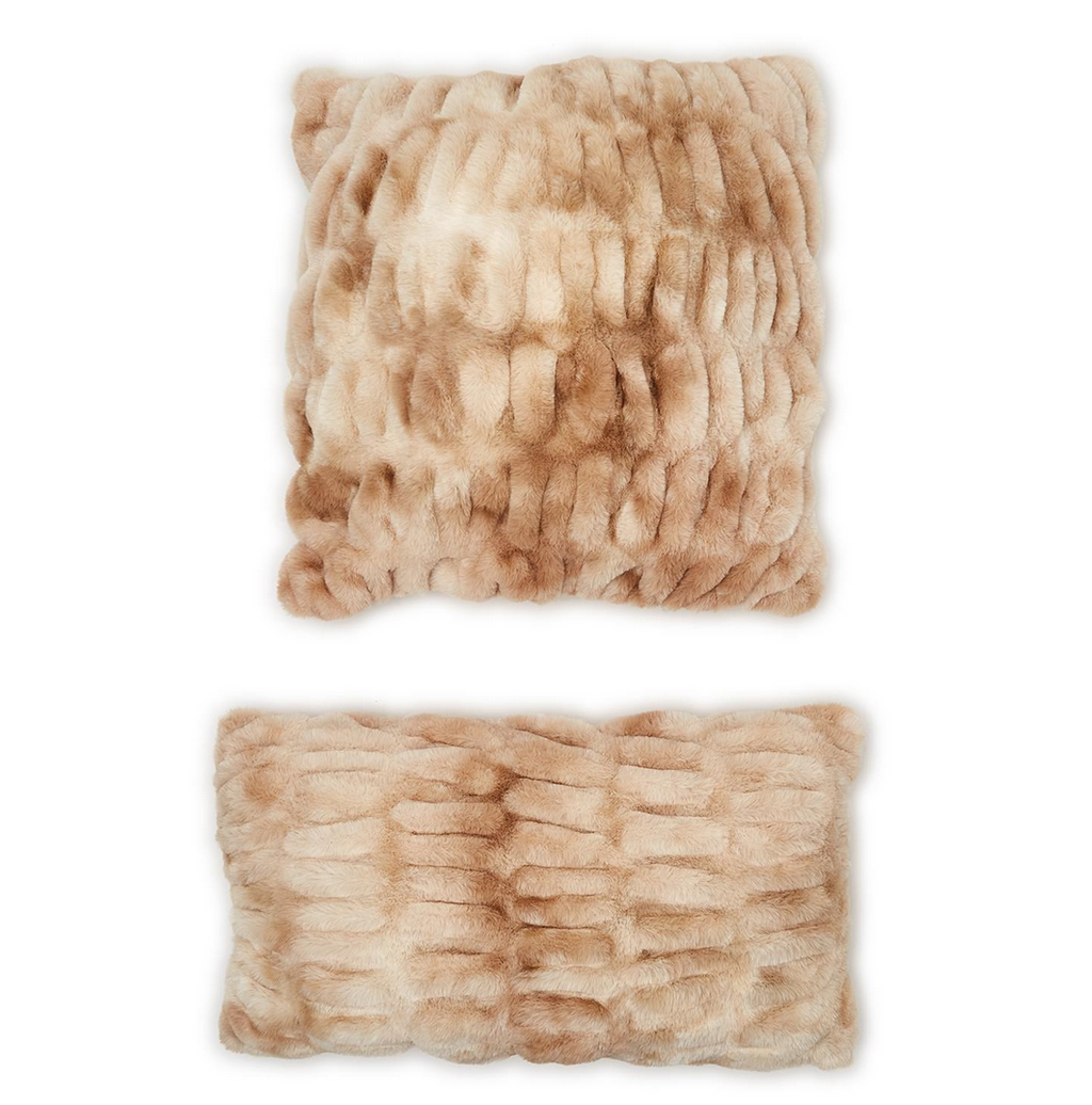 Marbled Faux Fur Pillows - dolly mama boutique