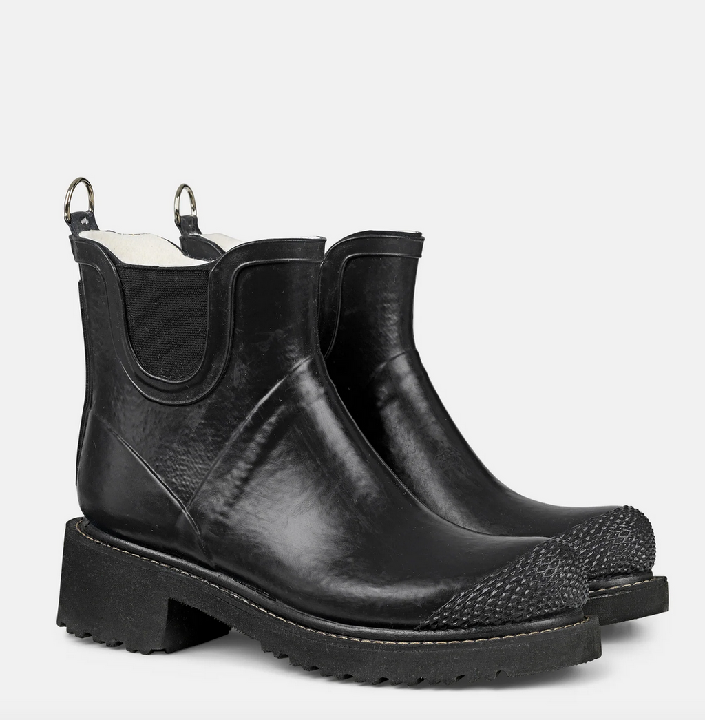 Textured Rubber Ankle Boots - dolly mama boutique