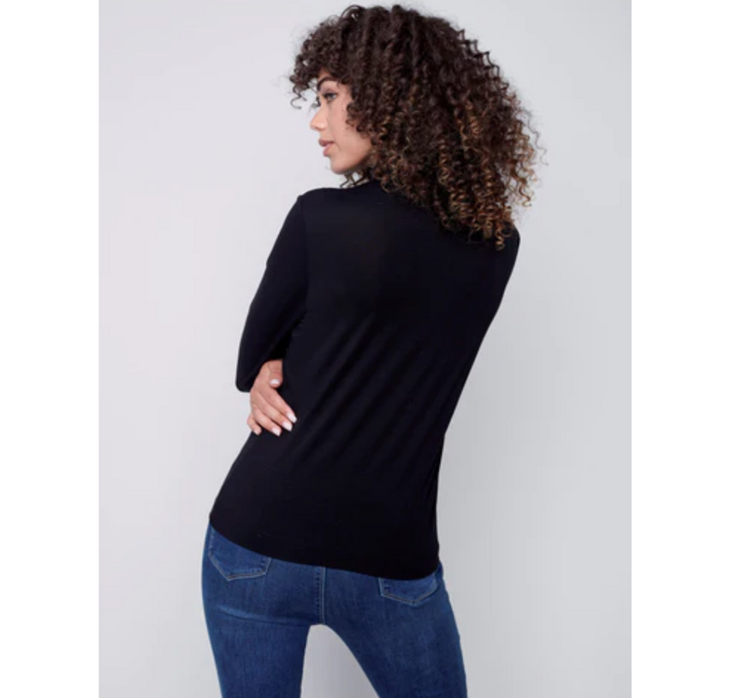 Mock-Neck Tee - dolly mama boutique