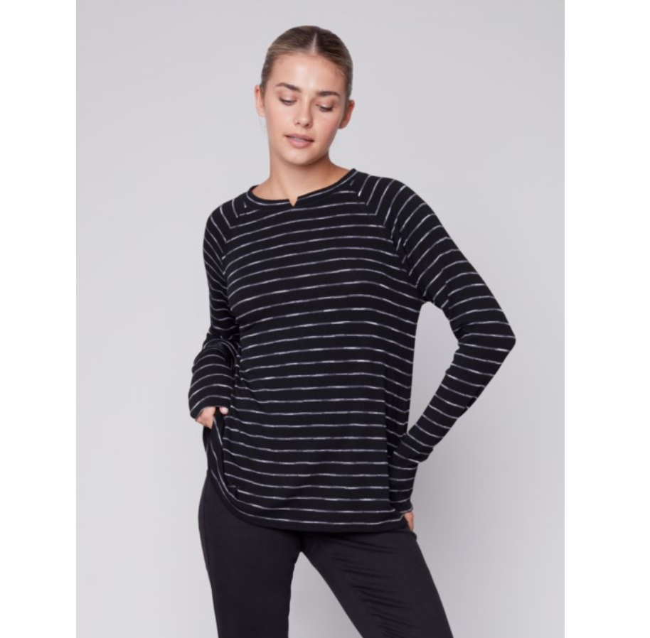 Long-Sleeve Striped Swing Top - dolly mama boutique