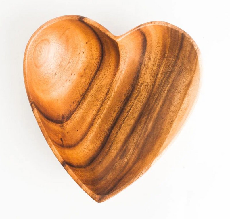Large Wooden Heart Bowl - dolly mama boutique