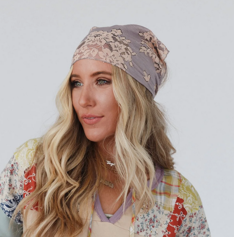 Floral Lace Headscarf - dolly mama boutique
