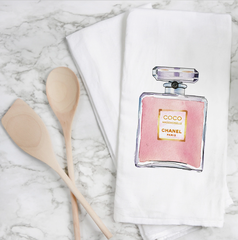 Chanel Perfume Tea Towel - dolly mama boutique