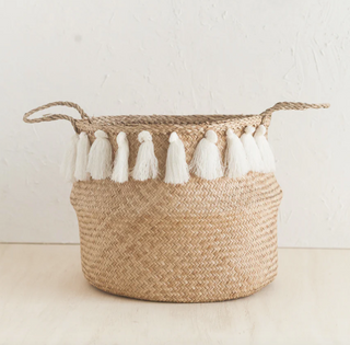 Tasseled Belly Basket - dolly mama boutique