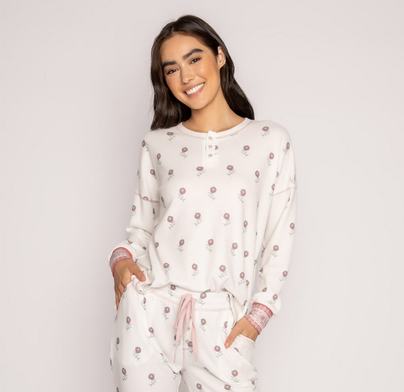 Rosette Thermal Pajama Top - dolly mama boutique