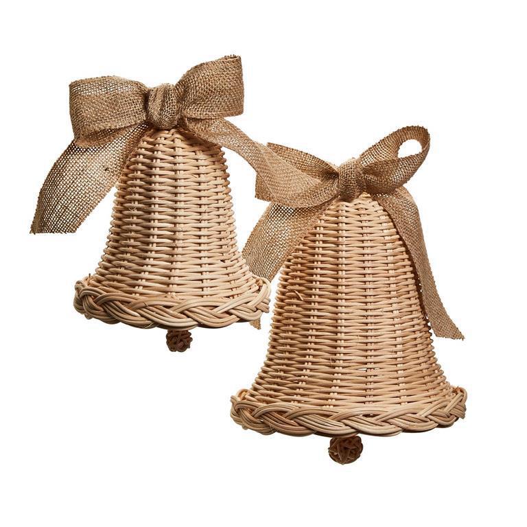 Straw Bell with Jute Bow 81397 - dolly mama boutique