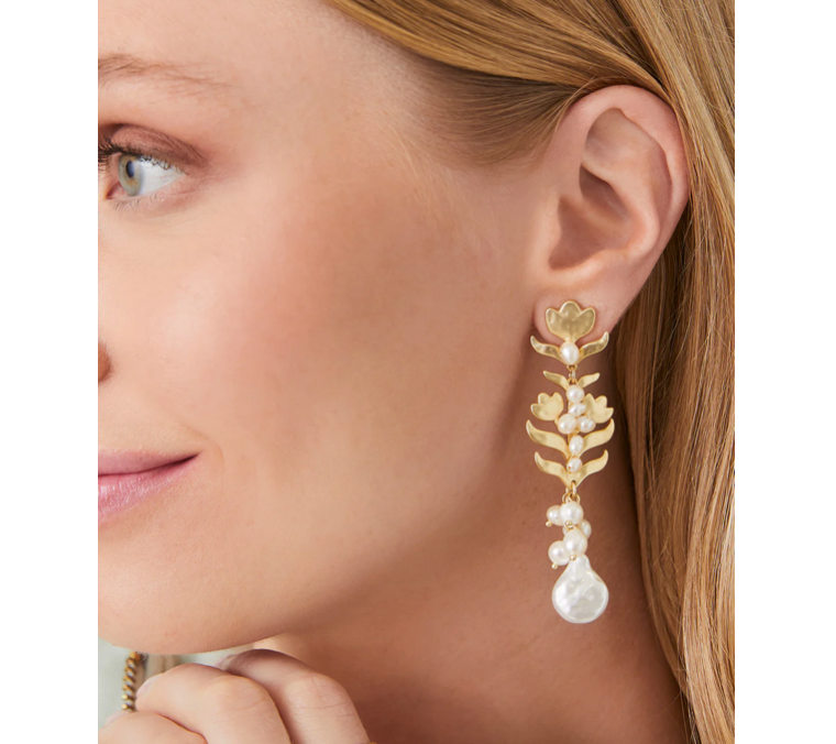 Jane Pearl Flower Earrings - dolly mama boutique