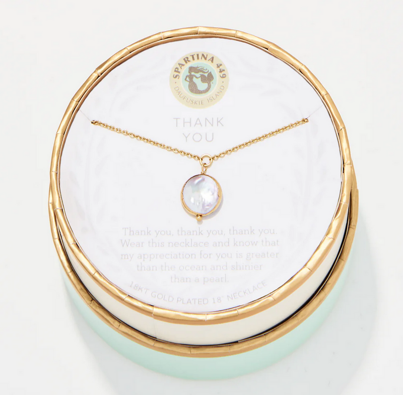 Sea La Vie Boxed Necklace - Gold Coin Pearl - dolly mama boutique