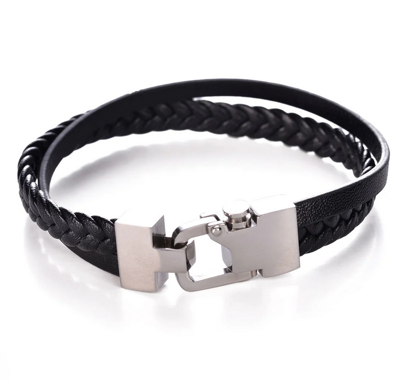 Carabiner Lock Leather Bracelet - dolly mama boutique