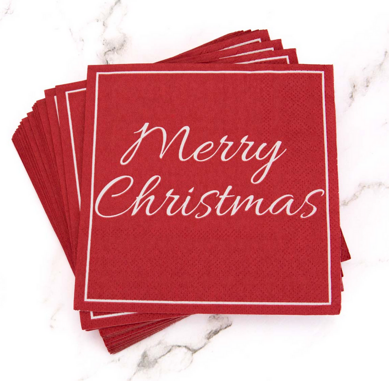 "Merry Christmas" Cocktail Napkins 142122011 - dolly mama boutique