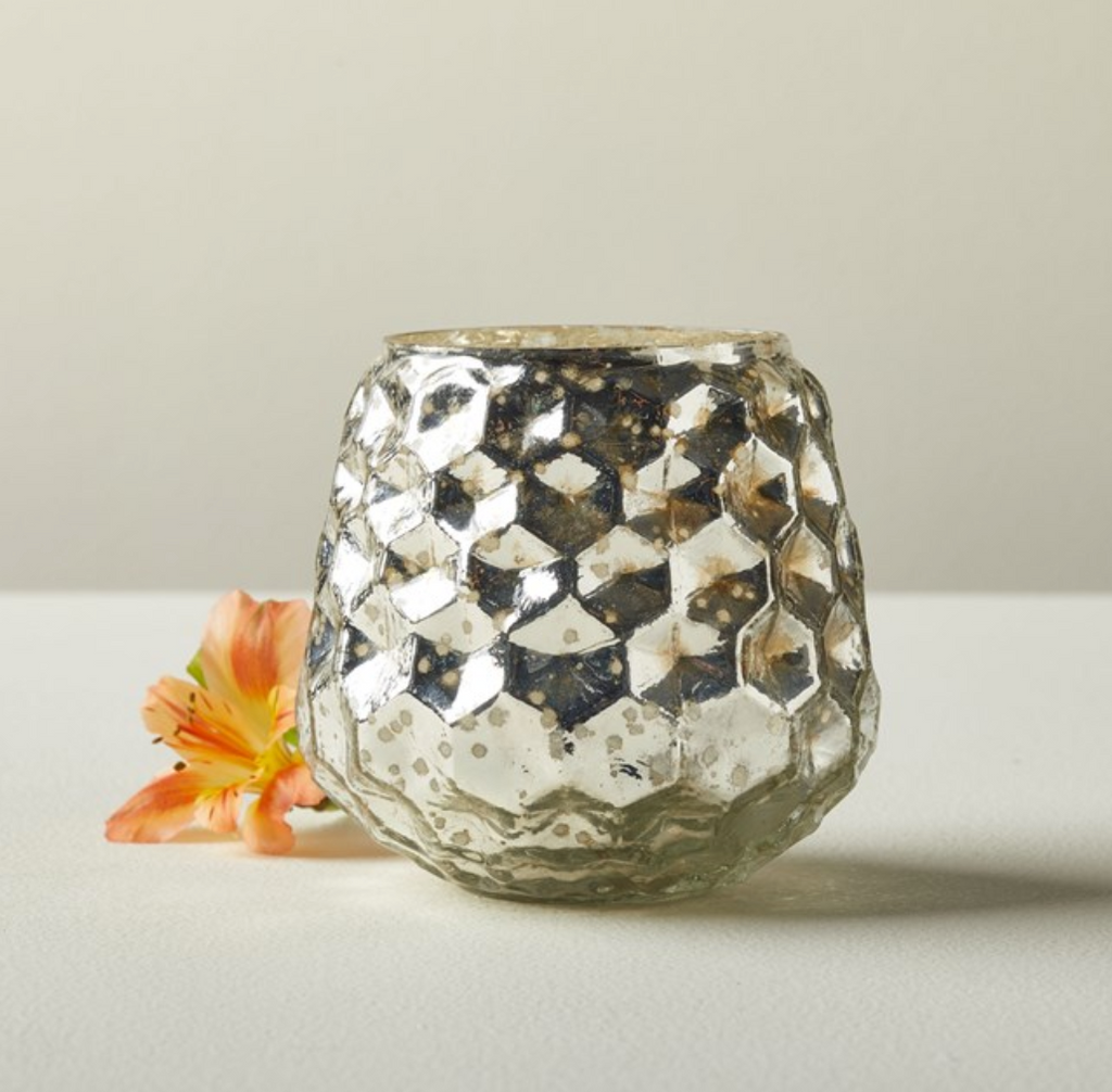 Tapered Mercury Glass Votive - dolly mama boutique