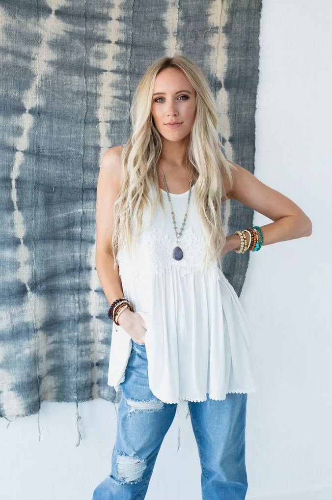 Lace Crochet Tank - dolly mama boutique