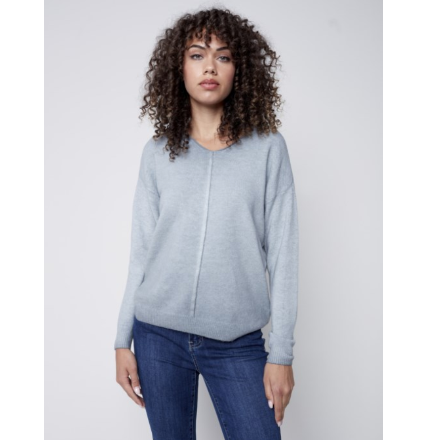 Cold Dye V-Neck Sweater - dolly mama boutique